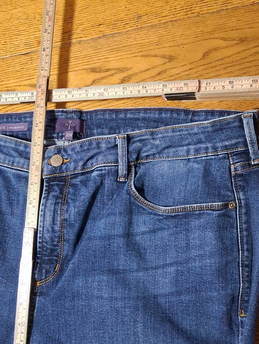 NYDJ Jeans Womens 22W BLUE MINI BILLIE BOOTCUT  Denim Used LIFT TUCK Flared